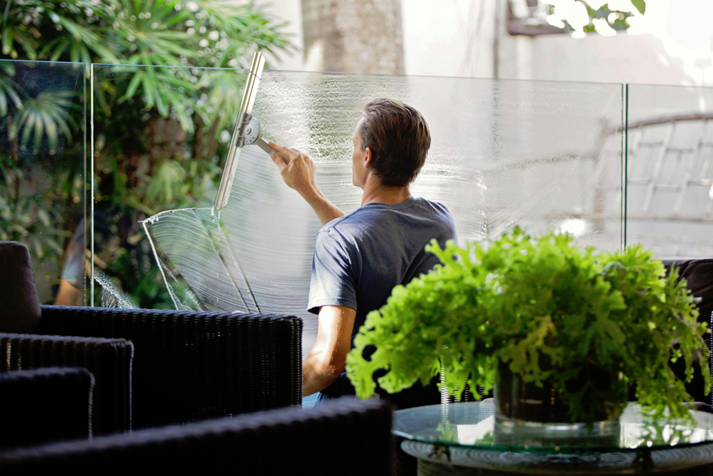 Window cleaning in a commercial setting